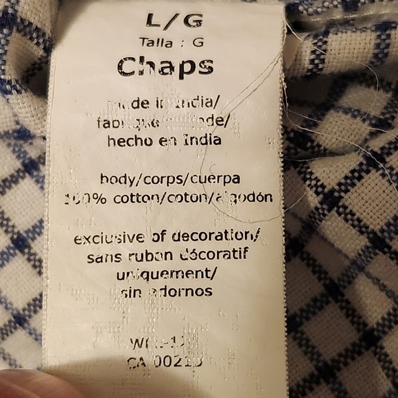 Chaps Button Up Dress Shirt Blue & White Striped Long Sleeve Shirt Sz Lg NICE!! - Picture 12 of 16